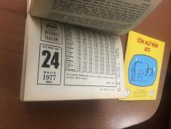 24 Mayıs 1977 hediyelik orijinal Diyanet takvim yaprağı (Cin Ali kitabı hediyeli:)