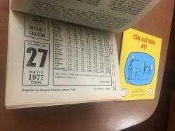 27 Mayıs 1977 hediyelik orijinal Diyanet takvim yaprağı (Cin Ali kitabı hediyeli:)