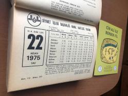 22 Nisan 1975 hediyelik orijinal Diyanet takvim yaprağı (Cin Ali kitabı hediyeli:)
