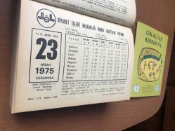 23 Nisan 1975 hediyelik orijinal Diyanet takvim yaprağı (Cin Ali kitabı hediyeli:)
