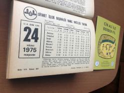 24 Nisan 1975 hediyelik orijinal Diyanet takvim yaprağı (Cin Ali kitabı hediyeli:)