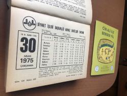 30 Nisan 1975 hediyelik orijinal Diyanet takvim yaprağı (Cin Ali kitabı hediyeli:)