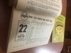 22 Kasım 1975 hediyelik orijinal Diyanet takvim yaprağı (Cin Ali kitabı hediyeli:)