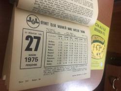 27 Kasım 1975 hediyelik orijinal Diyanet takvim yaprağı (Cin Ali kitabı hediyeli:)