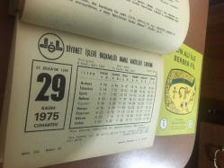 29 Kasım 1975 hediyelik orijinal Diyanet takvim yaprağı (Cin Ali kitabı hediyeli:)