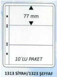 Teksöz,1323,Kağıt Para Sayfası, Üç Bölmeli Şeffaf - 10 Adetlik Paket