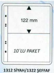 Teksöz,1323,Kağıt Para Sayfası, Üç Bölmeli Şeffaf - 10 Adetlik Paket