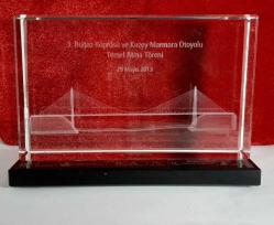 3.BOĞAZ KÖPRÜSÜ TEMEL ATMA TÖRENİ KRİSTAL CAM PLAKET- ROZET - MADALYA B4208 İNDİRİMLİ FİYAT