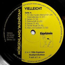 12A-0123 - Morgenland / Yarınistan - Vielleicht - LP 33 Devir PLAK PROTEST MÜZİK