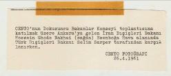 1961 CENTO TOPLANTISI VE SELİM SARPER FOTOĞRAFI...