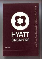 HYATT SINGAPORE ESKİ OTEL BAGAJ ETİKETİ...