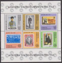 1981 ATATÜRK'ÜN DOĞUMUNUN 100.YILI BLOK MNH
