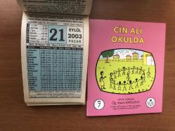 21 Eylül 2003 hediyelik orijinal Fazilet takvim yaprağı (Cin Ali kitabı hediyeli:)