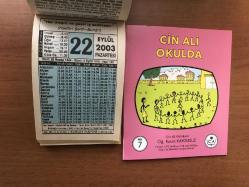 22 Eylül 2003 hediyelik orijinal Fazilet takvim yaprağı (Cin Ali kitabı hediyeli:)