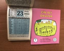 23 Eylül 2003 hediyelik orijinal Fazilet takvim yaprağı (Cin Ali kitabı hediyeli:)
