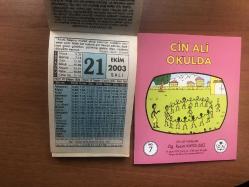 21 Ekim 2003 hediyelik orijinal Fazilet takvim yaprağı (Cin Ali kitabı hediyeli:)
