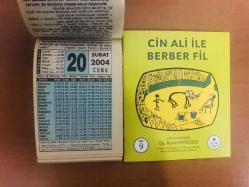 20 Şubat 2004 hediyelik orijinal Fazilet takvim yaprağı (Cin Ali kitabı hediyeli:)