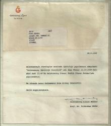 GALATASARAY LİSESİ MÜDÜRÜ PROF.DR.YILDIZHAN YAYLA İMZALI...