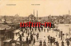 EDİTÖR BON MARCHE / AHŞAP TABANLI GALATA KÖPRÜSÜ KARTPOSTALI...