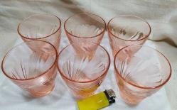 ALTI ADET PEMBE RENK FRANSIZ BARDAKLAR-KÜÇÜK BOYDA