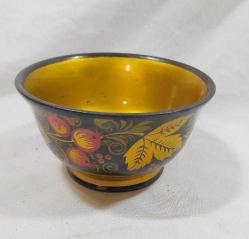 P34-SSCB DÖNEMİ RUS EL DEKORLU AHŞAP KASE