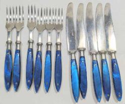 K101- SEDEF ELCİKLİ KAHVALTI ÇATAL BIÇAK TAKIMI-5 BIÇAK 6 ÇATAL VAR