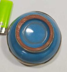 P7-----KUZEY AFRİKA ÜRÜNÜ GÜMÜŞ KAPLAMA EL DEKORLU SERAMİK KASE