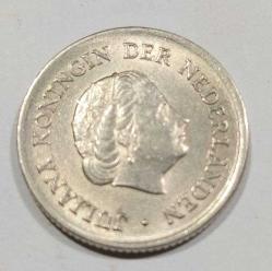 P49----1966 HOLLANDA MADENİ PARA-25 CENT