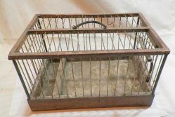 TEL VE AHŞAP ESKİ KUŞ KAFESİ