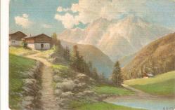 7-MANZARA ÇİZİM KARTPOSTAL- DAĞ EVİ