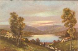 6-MANZARA ÇİZİM KARTPOSTAL- DAĞ KÖYÜ VE ÇOBAN