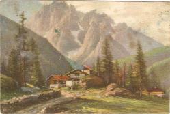 3-MANZARA ÇİZİM KARTPOSTAL- DAĞ EVİ