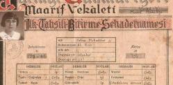1934 MAARİF VEKALETİ İLK TAHSİL BİTİRME ŞEHADETNAMESİ-