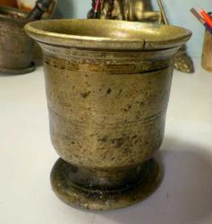 OSMANLI ANTİKA PİRİNÇ HAVAN-12*11,5 CM-havan eli var