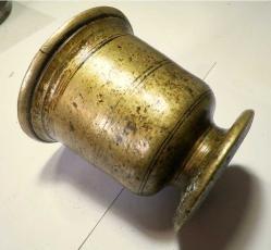 OSMANLI ANTİKA PİRİNÇ HAVAN-12*11,5 CM-havan eli var