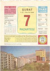 7 ŞUBAT 2005 ÜLKÜ TAKVİM YAPRAĞI