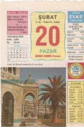 20 ŞUBAT 2005 ÜLKÜ TAKVİM YAPRAĞI