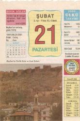 21 ŞUBAT 2005 ÜLKÜ TAKVİM YAPRAĞI