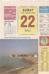 22 ŞUBAT 2005 ÜLKÜ TAKVİM YAPRAĞI
