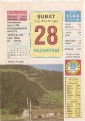 28 ŞUBAT 2005 ÜLKÜ TAKVİM YAPRAĞI