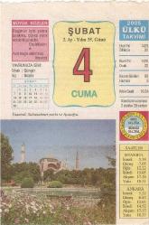 4 ŞUBAT 2005 ÜLKÜ TAKVİM YAPRAĞI