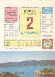 2 ŞUBAT 2005 ÜLKÜ TAKVİM YAPRAĞI