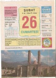 26 ŞUBAT 2005 ÜLKÜ TAKVİM YAPRAĞI