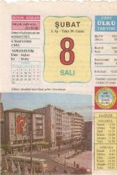 8 ŞUBAT 2005 ÜLKÜ TAKVİM YAPRAĞI