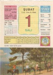 1 ŞUBAT 2005 ÜLKÜ TAKVİM YAPRAĞI