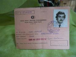 Efemera - 1972 SAMİ KUTLUĞ SEÇME SINAVI KABUL KARTI-ODTÜ - kitantik - kitaLog