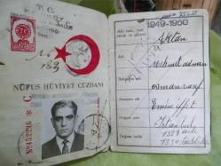 1950 MEHMET ADNAN AKTAN NÜFUS HÜVİYET CÜZDANI