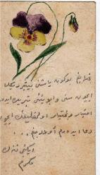 OSMANLICA YAZILI TEBRİK KARTI-DESEN EL ÇİZİMİ