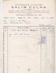 1969 FATURA-UCUZLUK PAZARI SALİM ÇULHA