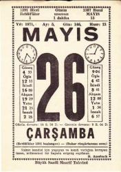 26 MAYIS 1971 SAATLİ MAARİF TAKVİMİ